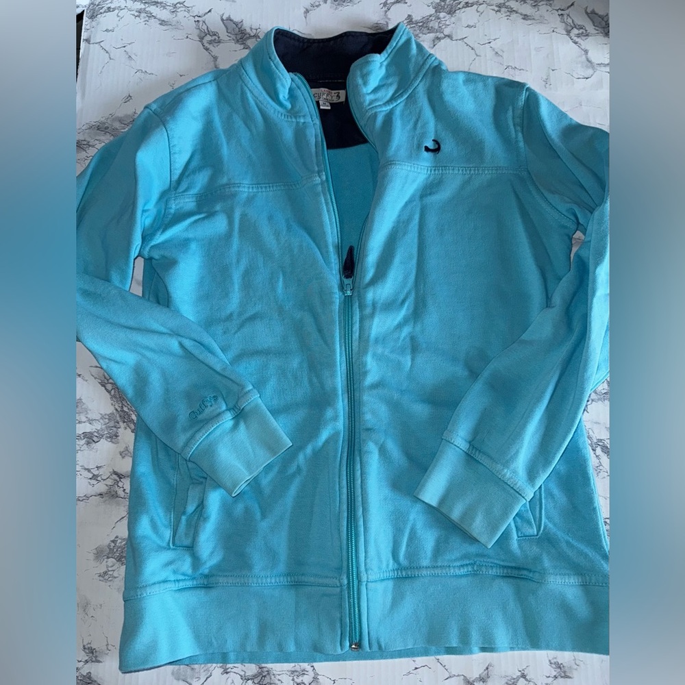 Cape Cod Cuffys Sweatshirt Womens  Medium Jacket Blue Full Zip Mock Neck